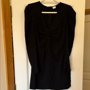 Wilfred Black Long-Sleeve V-Neck and Ruched Bust Dress for flattering emphasis